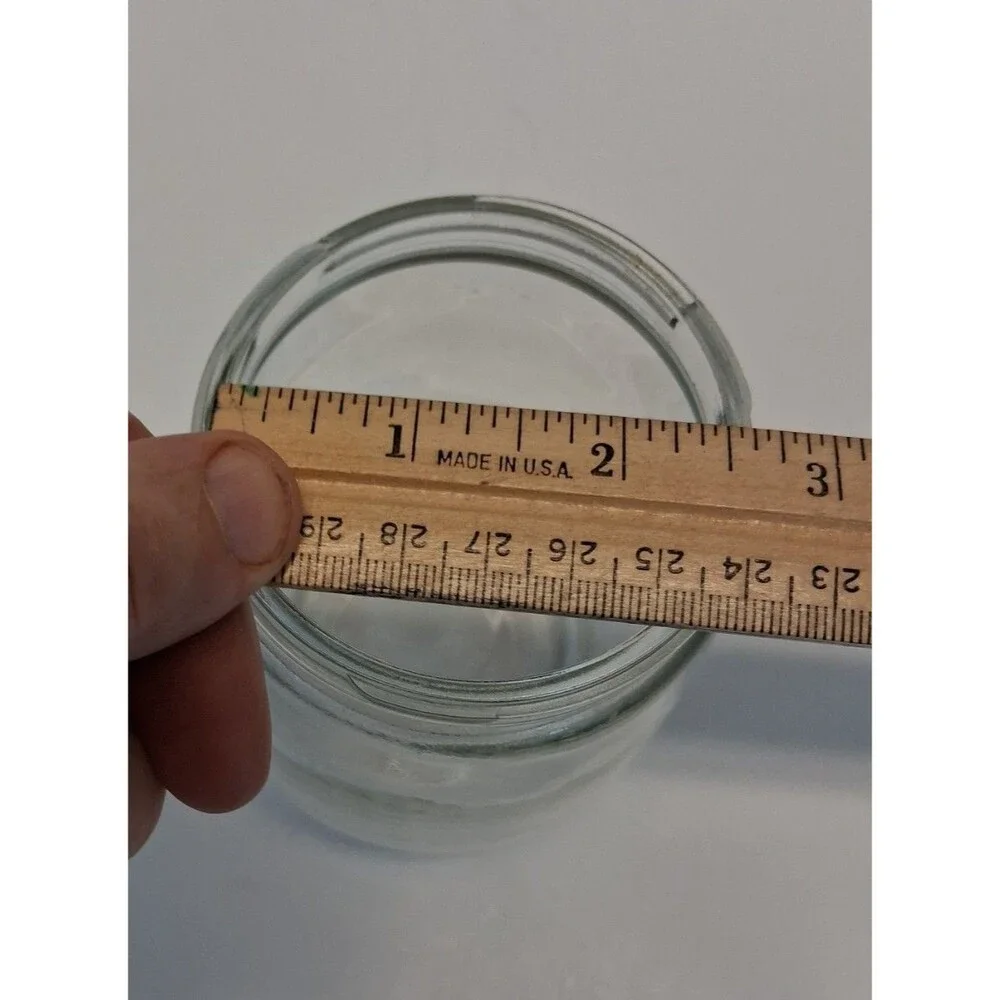 VTG Federal Housewares Glass Push Food Chopper Green 16 oz Stainless USA 1960s